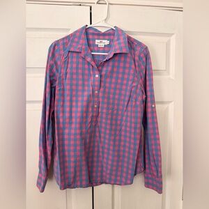 Vineyard Vines Pink and Blue Plaid Shirt